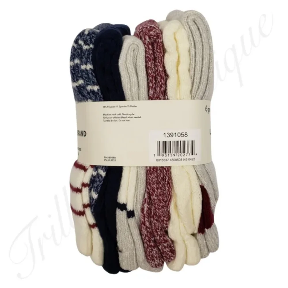Lucky Brand Super Soft Boot Socks Women's Shoe Size: 5-10 (6-pairs Total)